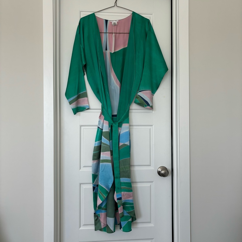 Hand-Painted Silk Duster Jacket